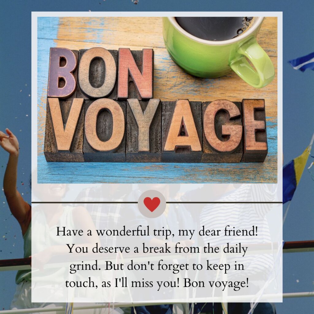 bon voyage in english examples